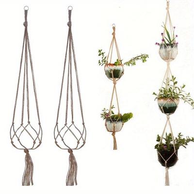 Jardinería y Enverdecimiento Maceta Creativa Bolsa de Red Tejida de Cordel de Algodón Bolsa de Red Cesta Colgante Planta Carnívora Cuerda Colgante Colgador
