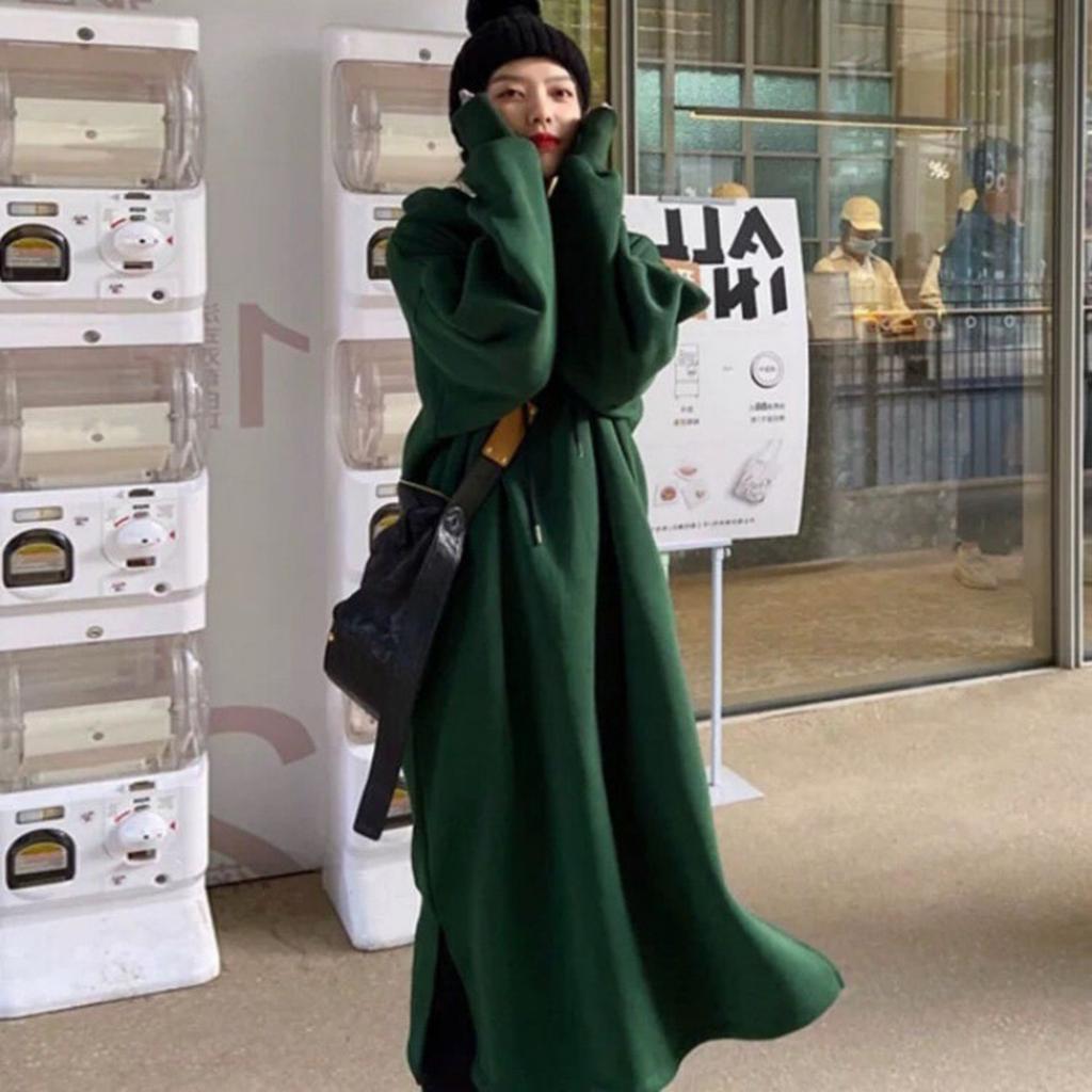 Loose And Thickened Fleece Long Skirt Warm Sweater Dress