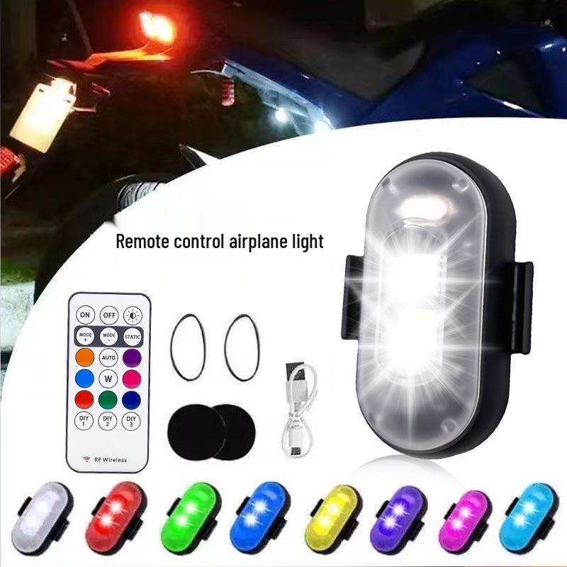 Luz LED Sem Fio para Carro Multicor com Controle Remoto - À Prova d'Água, Mini, para Decoração de Avião e Carro