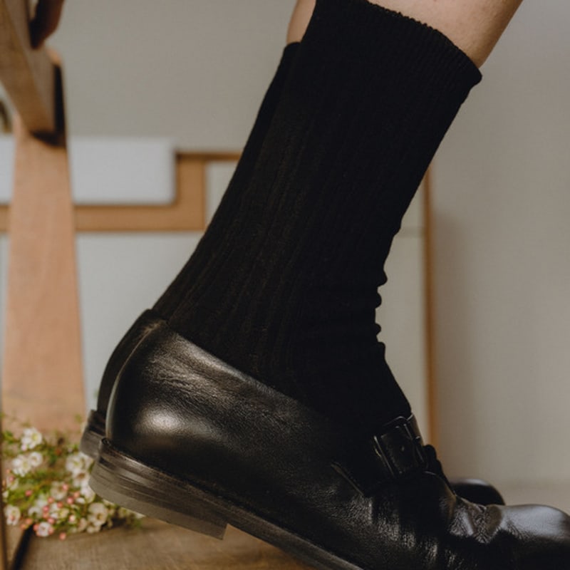 SOOPUI Organic Cotton Socks In black_Organic Cotton Socks In Black