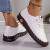 Retro Casual Single Shoes 2024 Autumn New Breathable Car Stitching Cow Tendon Sole Large Size Women's Single Shoes Zapatos Mujer