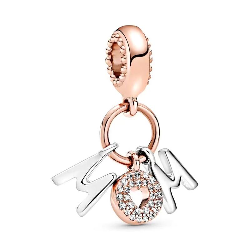New Sparking Heart Clip Star Charm Beads Dangle Snake Fit Bracelet Necklace Beads For Diy Jewelry Women Gift