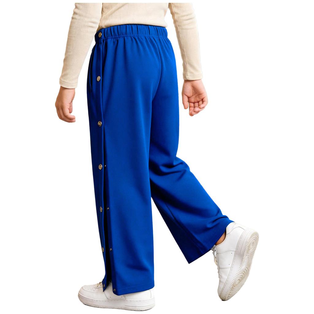 Pantaloni della tuta unisex per bambini con bisogni speciali, abbigliamento adattivo, con bottoni a pressione laterali a strappo