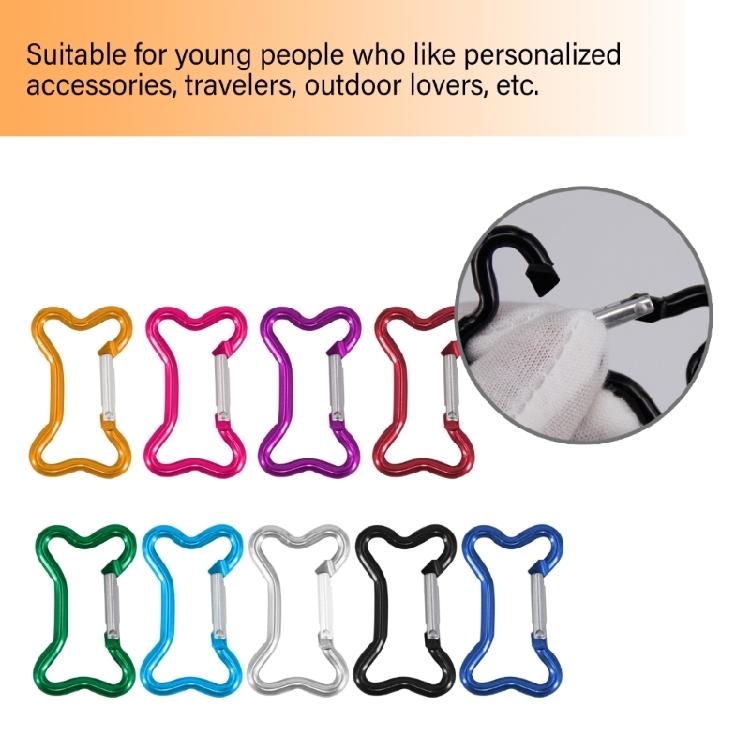5Pcs Bone Shape Carabiner Clip Aluminum Alloy Hanging Carabiner Hook Spring Snap Hook Clip Outdoor Hiking Accessories