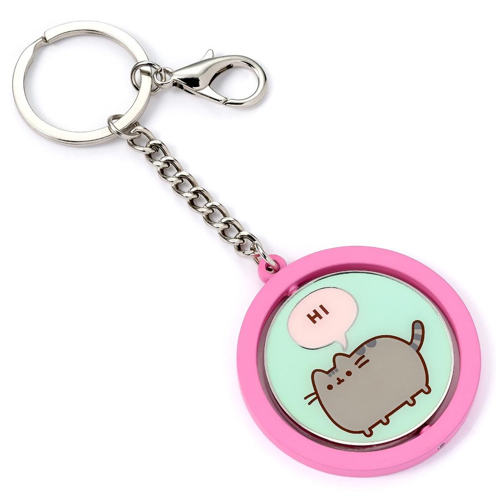 Pusheen the Cat Pink & Blue "Hi , Bye" Spinning Keyring