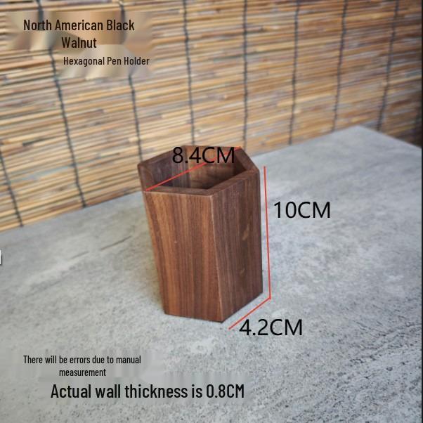 Black Walnut Solid Wood Pen Holder: Creative Storage Box for Office or Tea Ceremony Accessories