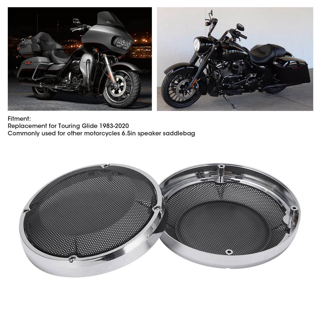 Motorcycle Speaker Mesh Cover Grille Saddlebag Lid Motors Accessory Replacement for Glide 1983‑2020
