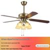 European Style Iron Leaf Ceiling Fan with Remote Control for Living Room and Bedroom