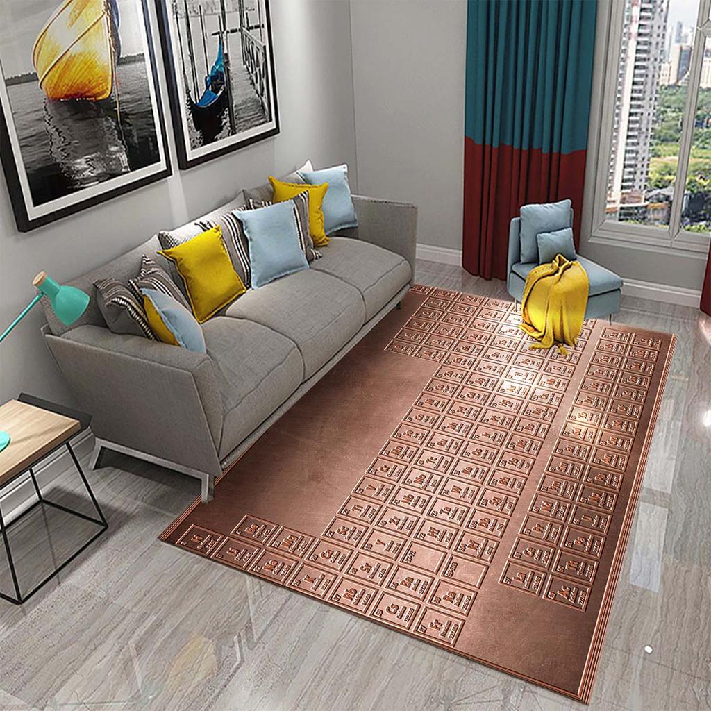 3D Periodic Table of Elements Carpet for Living Room Students Bedroom Area Rug Non-slip Floor Rug Mat Educational Mat Home Decor