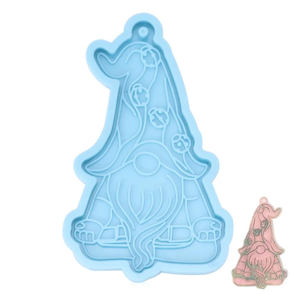DIY Pendant Resin Crystal Epoxy Mould Christmas Tree Elk Pendant Decoration Hanging Tags Resin Silicone Mould
