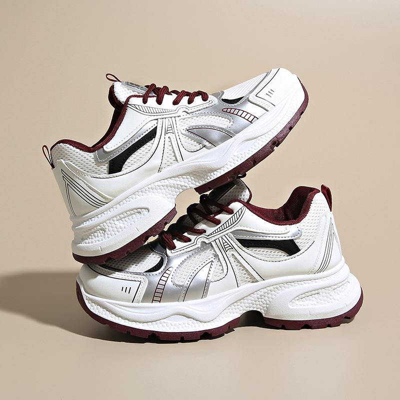 New Spring And Autumn Casual Thick-Soled Daddy Women'S Shoes Lightweight And Versatile Retro Mesh Fashion Sneakers