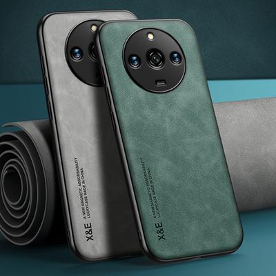 Luxury Leather Case For Realme 11 Pro Plus Cover Magnetic Car Holder Silicone Protection Phone Case For Realme 11 Pro 5G 11Pro