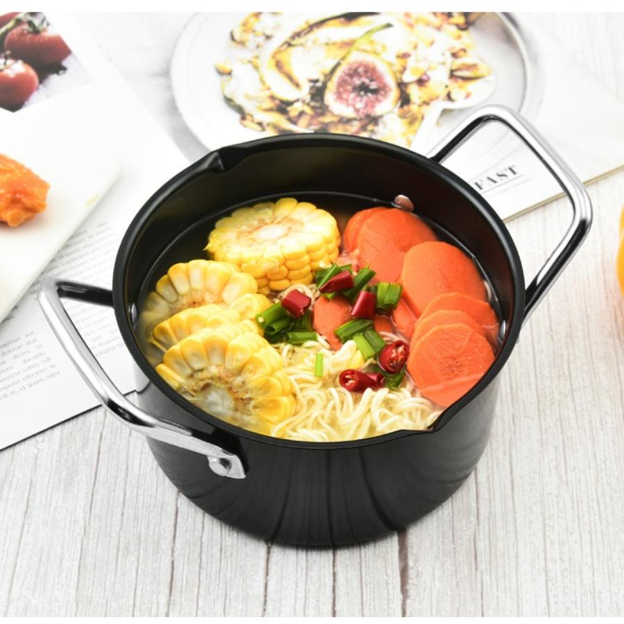 Carbon Steel Bean Pot Camping Cookware Set Noodle Pot Outdoor Dutch Oven Saucepan Soup Pot for Hiking/BBQ Portable Cookware Gift