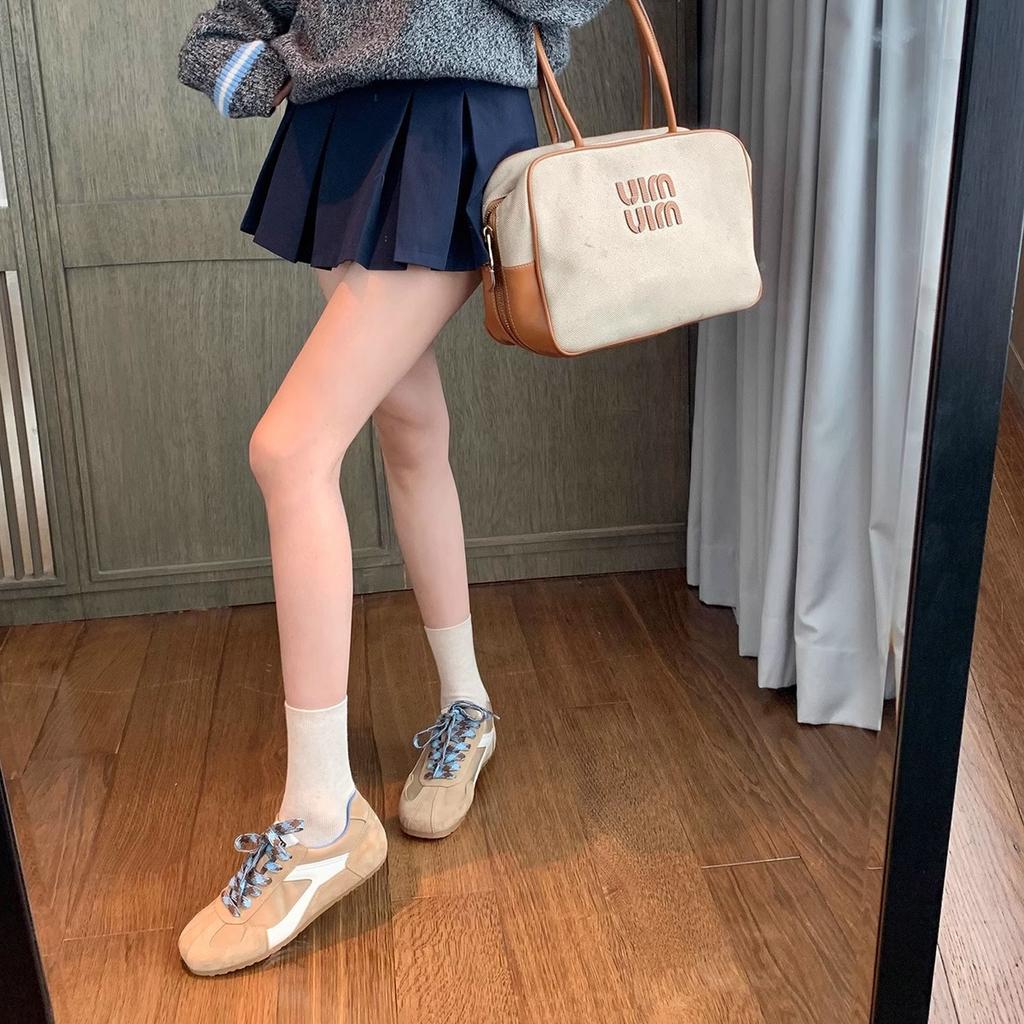 Lan Cabinet 2025 Autumn and Winter Fashionable Retro Contrasting Color Round Square Head Casual Style Forrest Gump Training Shoes Ins Women's New 