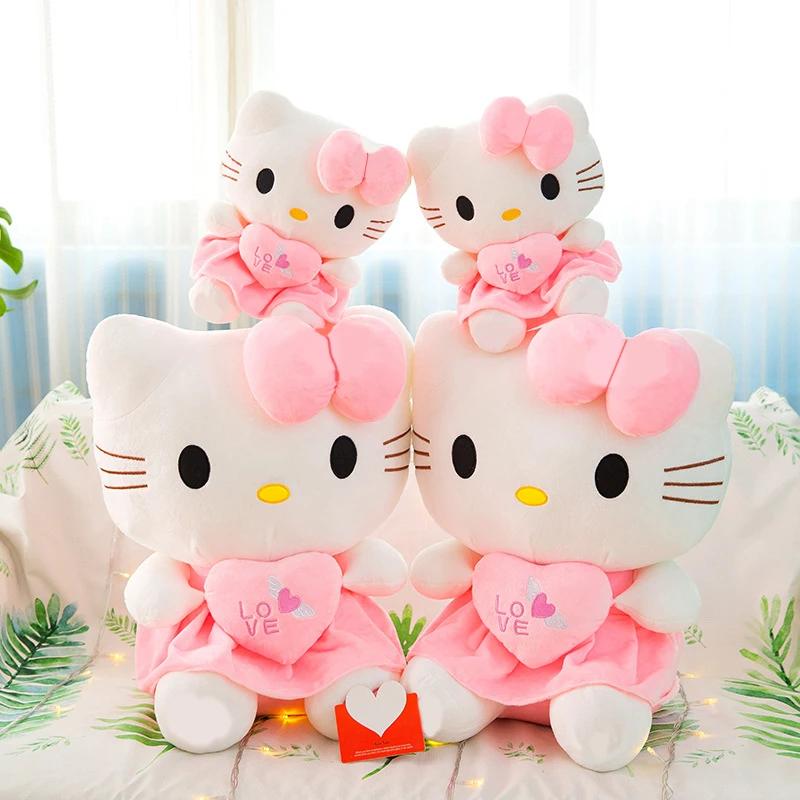 **Süße Hello Kitty Rosa Plüschtier Stofftiere Anime Cartoon Plüschtier Puppe Weiche Kuschelkissen Spielzeug für Kinder Geburtstag Weihnachtsgeschenke**