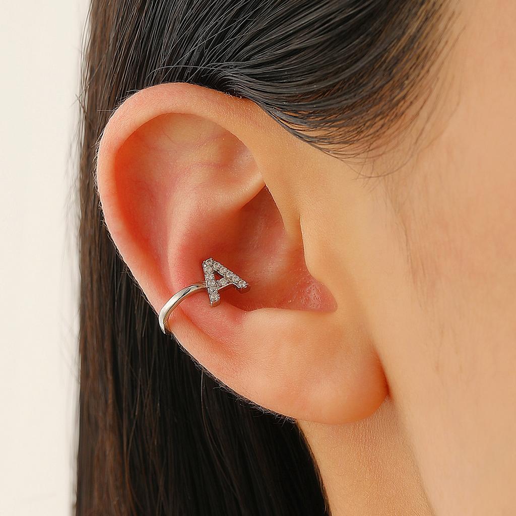 Advanced Temperament 26 English Letter Ear Clip Simple U No Ear Hole Earrings For Women