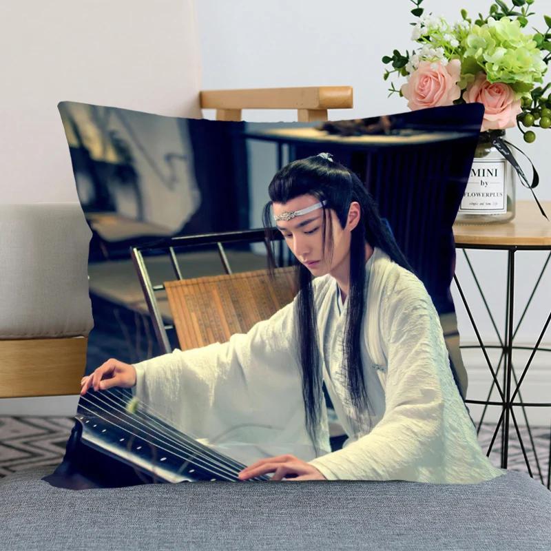 Wang Yibo Pillow Case Chen Qingling For Home Decorative Pillows Cover Square Zippered Satin Fabric Pillowcases 45X45Cm