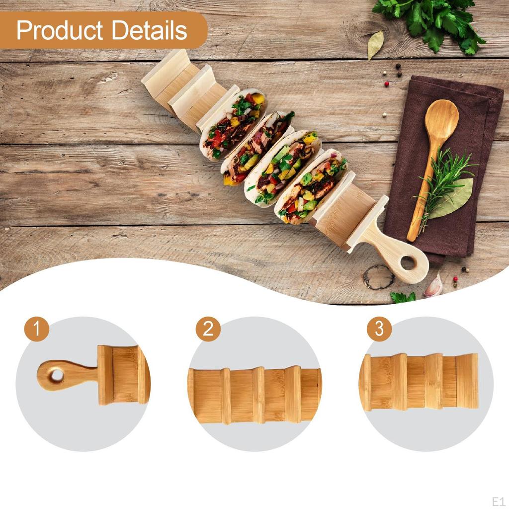 Wooden Taco Holder Pancake Rack Multipurpose Easy To Clean Kitchen Tool Baking Food