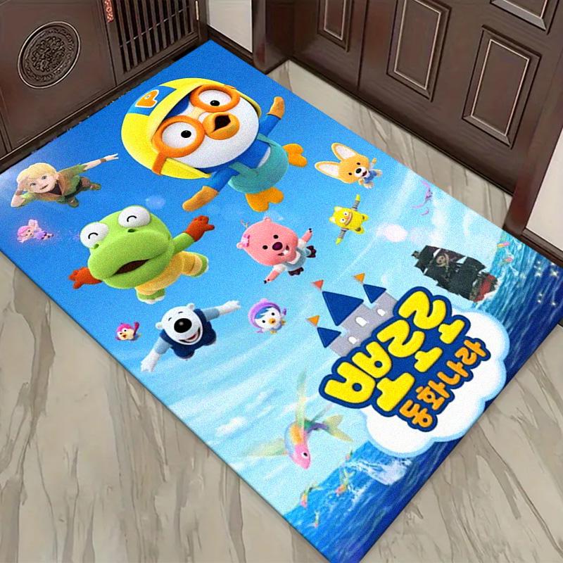 Tappeto Tappetino Cartoon Pororo per Soggiorno Camera da Letto Casa Decorazione Divano, Tappetino Antiscivolo per Giochi Bambini