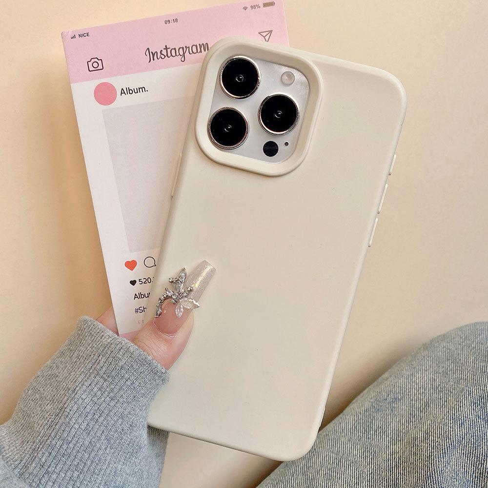 Applicable To Apple 16pro Silicone Anti Fall Mobile Phone Case IPhone 13 Simple Solid Color 15 Full Inclusive Matte Protective Case