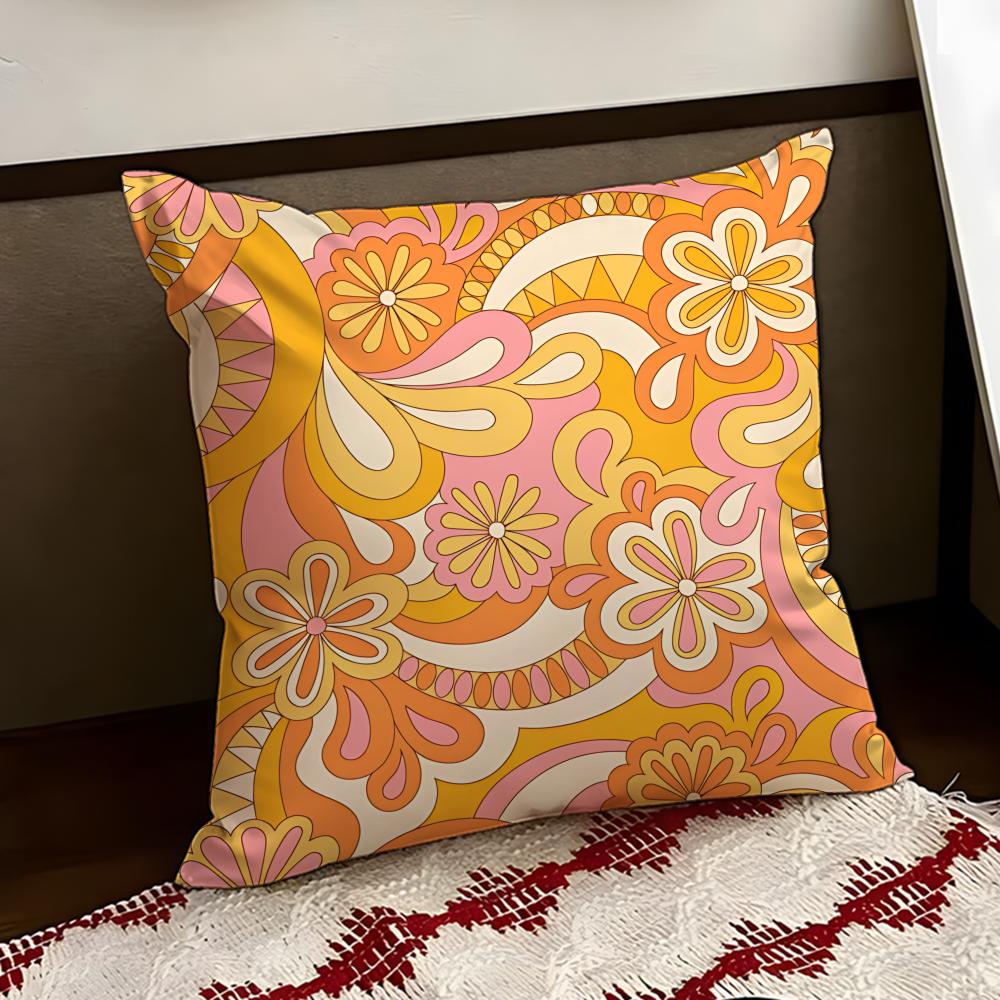 Rustic Soft Retro Crazy Floral Cushion Cover Reversible Soft Durable Pillow Cover Home Car MultiScene Use for Daily Comfort