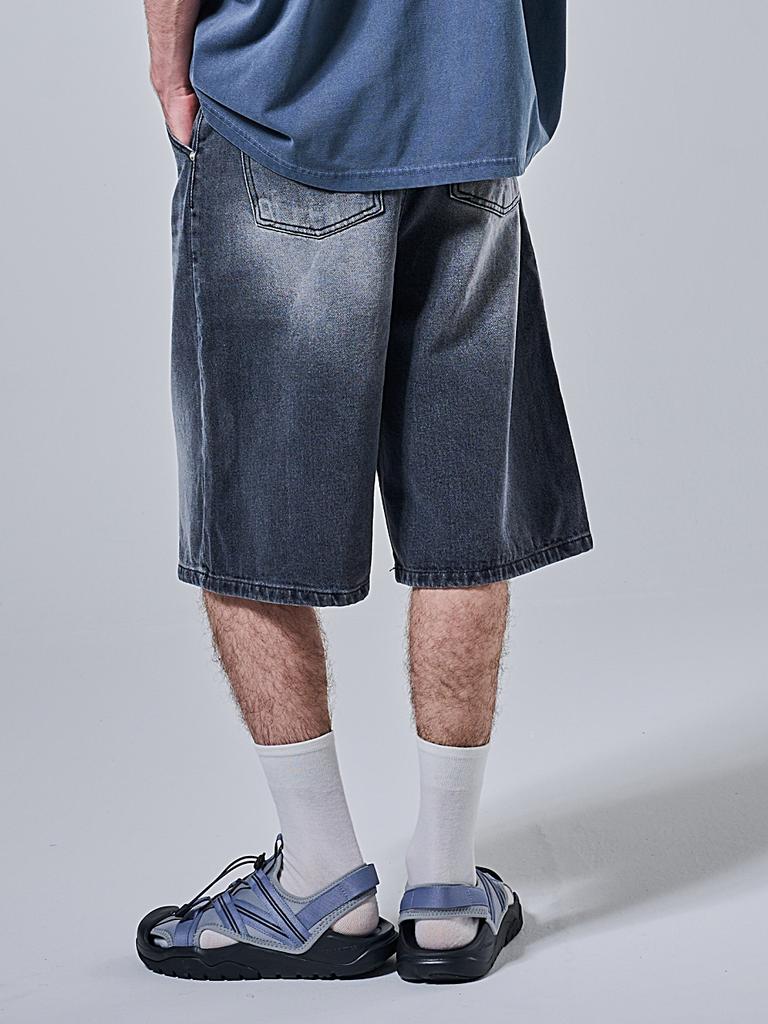 OTHERFITS Bermuda Snow Wash Denim Half Pants (Black)