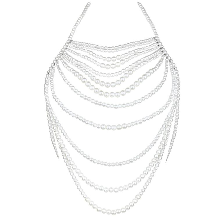 Shoulder Wrap Artificial Pearls Shoulder Chain for Evening Party Night Gown Shawl Body Chain Evening Shoulder Wrap
