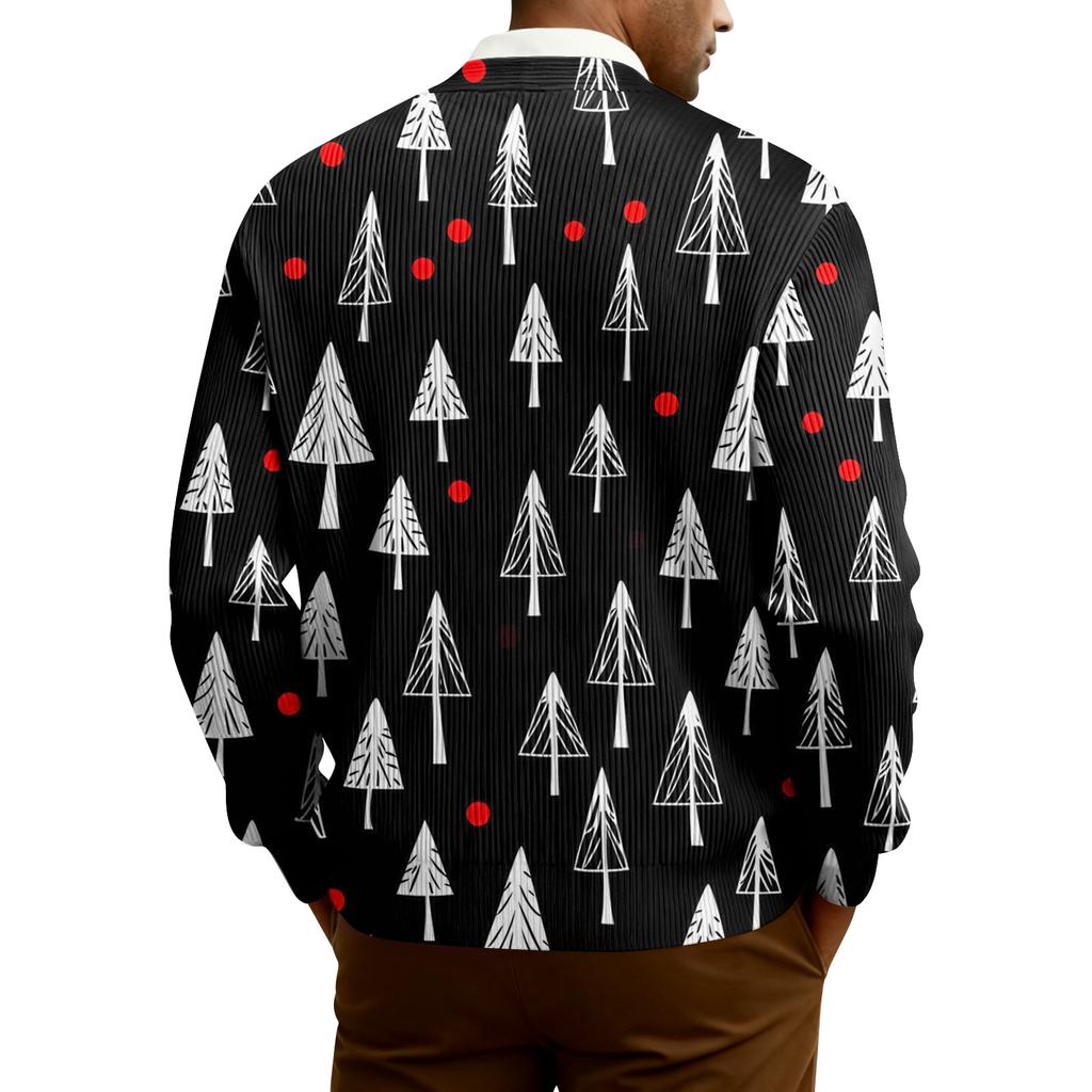Men's Ribbed Knit Long-Sleeve Cardigan