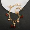 Kawaii Cherry Bow Heart Bag Ornament Chain Shiny Rhinestone Bowknot Gold Metal Handbag Decor Chain Accessory For Women Gift