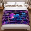 Skull Gothic Theme Soft Blanket Personalized Custom Name Text Print Warm Blanket Home Sofa Bedroom Decor
