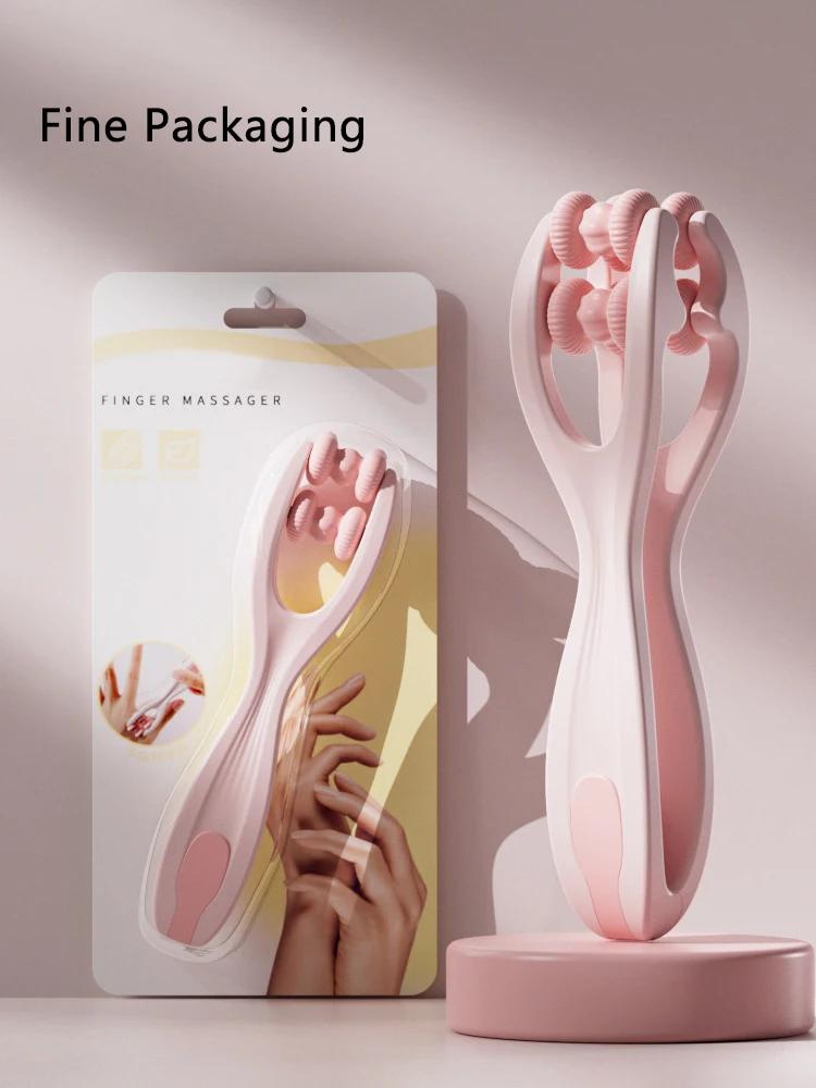Fingermassagegerät, zweireihiges Rollendesign, einfache Handhabung, lindert Fingerermüdung, fördert die Durchblutung, tragbares Rollen-Fingermassagegerät