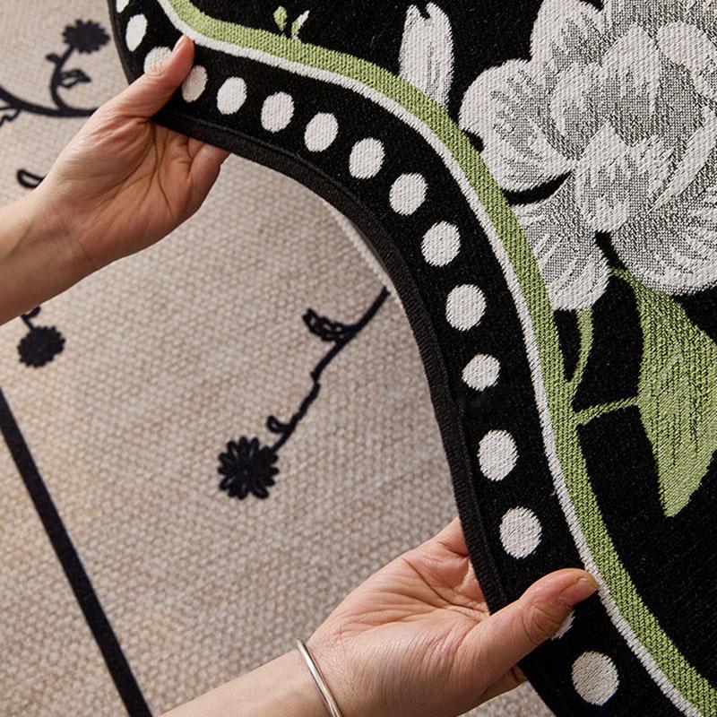 Retro Unregelmäßiges Chenille Sofakissen Blumendruck Rutschfester Bezug Für Wohnzimmer Vier Jahreszeiten Universal Möbelüberwurf