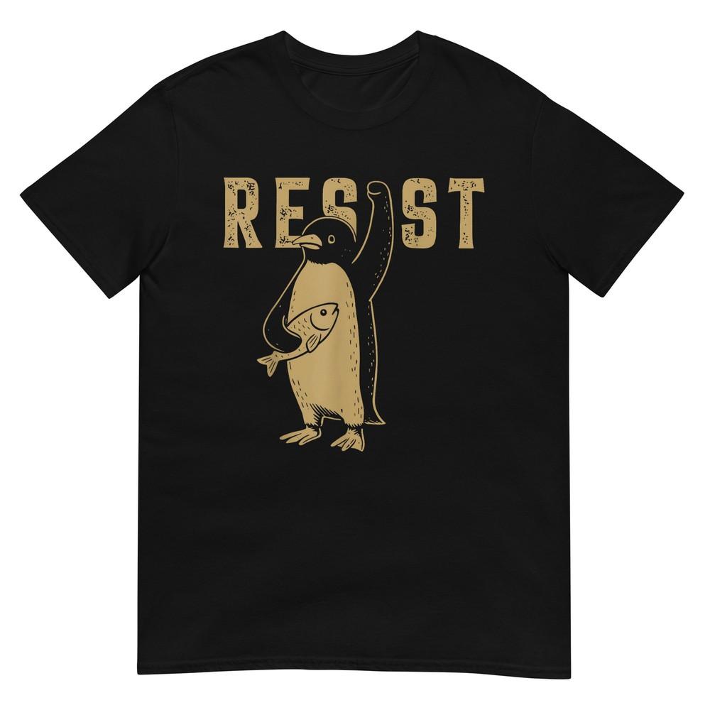

Funny Penguin Resist Penguins Protest Against Tariffs T-Shirt 4XL