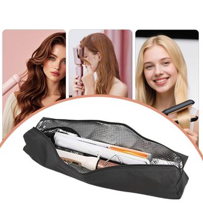 Stylish Compact Curling Iron Travel Bag Heatproof Organizers With Multiple Pocket Storage Water Resistant Polyester Case For Use