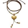 Ivory Heart Fruit Design Necklace for Women - Retro Style, Versatile Pendant Gift
