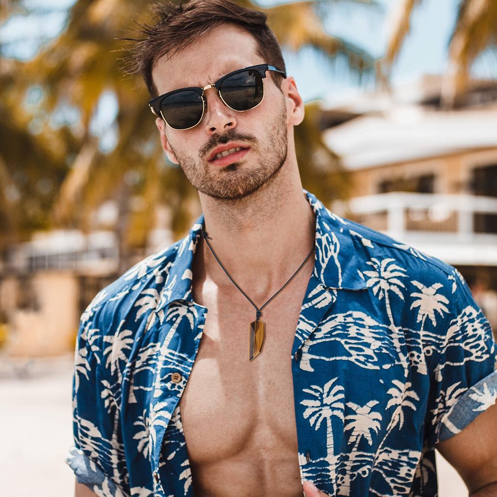 COAI Tiger Eye Wolf Fang Money Luck Business Luck Amulet Necklace for Men [Coai]