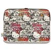 Hello Kitty Sleeve HKCSZPDGPTE 14" Beige Zip PU Tags Graffiti