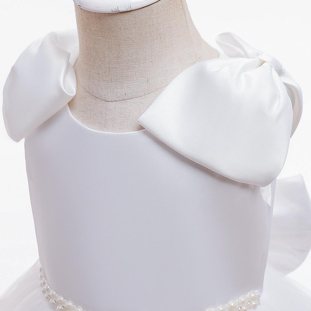 Evropské a americké princeznovské šaty 2025: Dívčí nadývaná sukně s rukávy s mašlí - Ideální na vystoupení a módní přehlídky