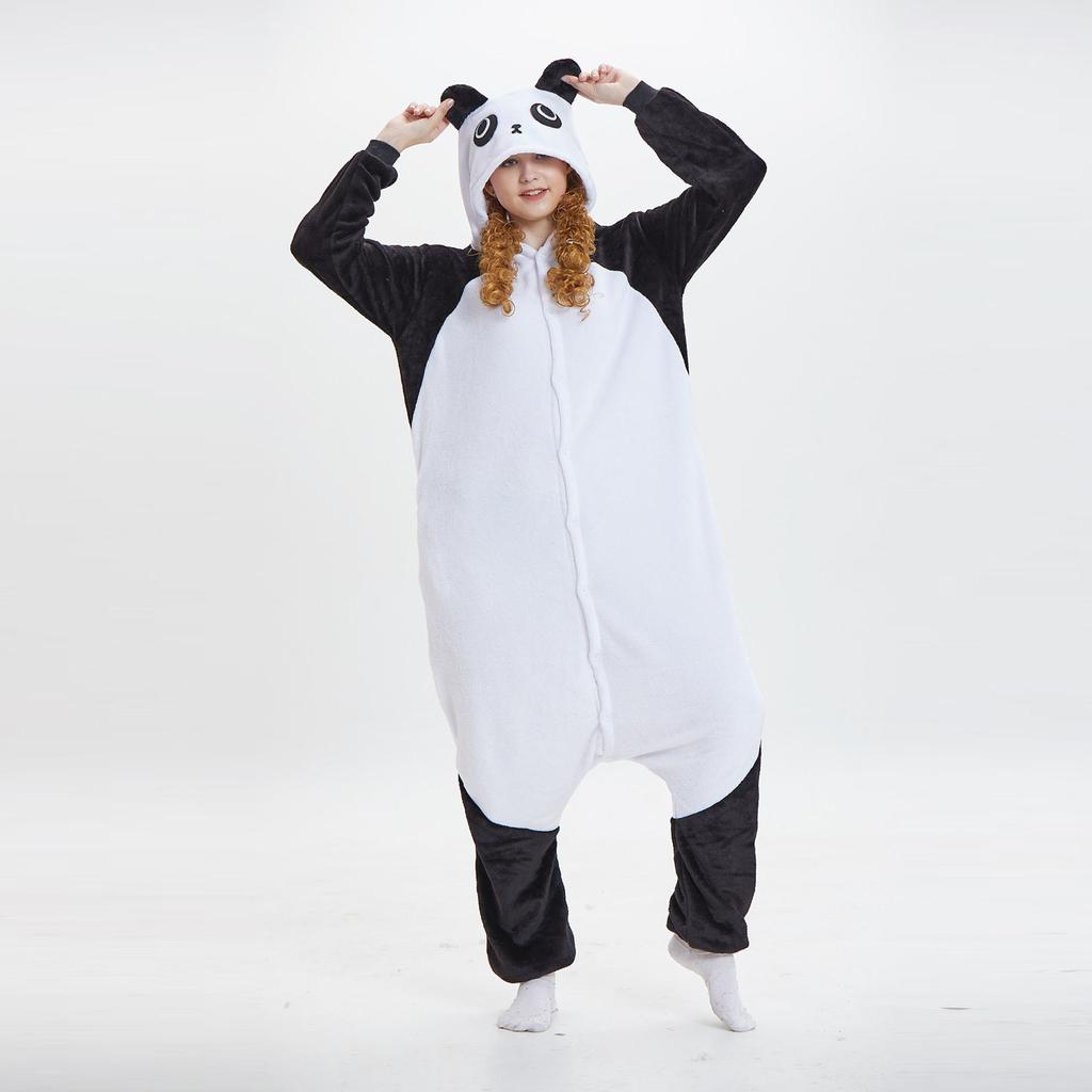 Women Flannel Cartoon Animal One-Piece Pajamas  Keep Warm Pajamas