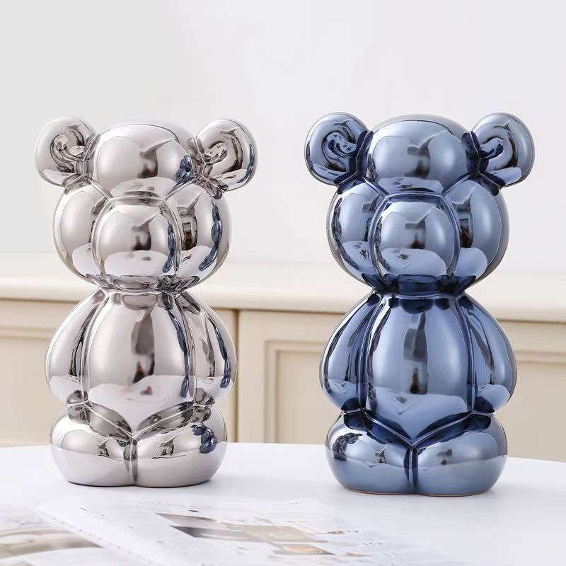25.5cm Creative Balloon Bear Abstract Ceramic Ornament Sculpture Study Room Statue Home Decor Office Accessories Decoration Gift