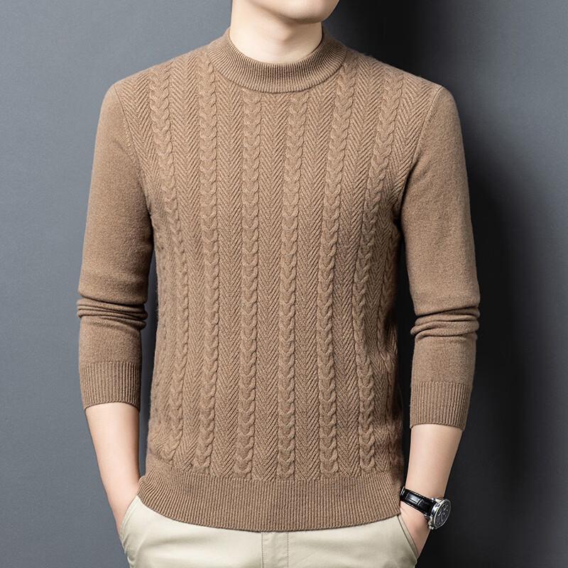 Firstview Men s Jacquard 90% Wool Thick Long Sleeve Sweater S