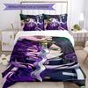 Mitsuri & Iguro 3pcs Bedding Set Duvet Cover Closure Includes 1 Duvet Cover & 2 Pillowcases for All Seasons Bedroom Home Dorm Decor