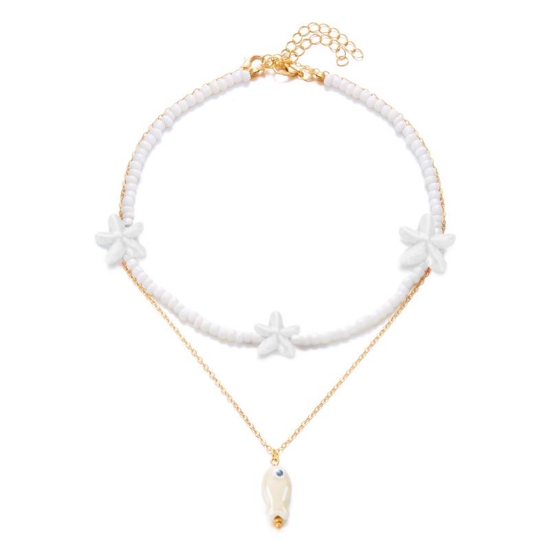 Bohemian Beaded starfish Personality Pendant Necklace Suitable For women's Summer Beach Party Accessories Gifts