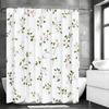 Pink Flower Shower Curtain, Floral Plants, White Background, Spring Bathroom Decorative Shower Curtain, Waterproof Shower Curtai
