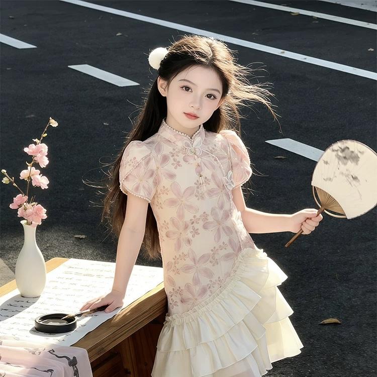 Girls' Cheongsam Dress Summer Dress