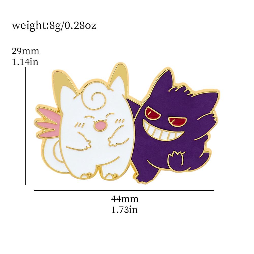 Funny Pokemon Metal Badge With Cartoon Character Design And Droplet Oil Craft