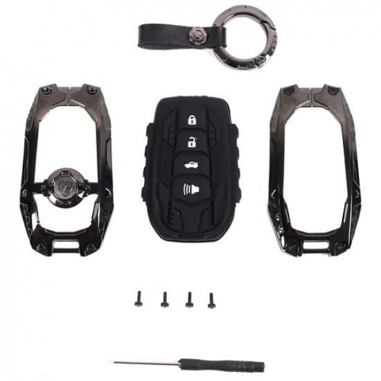 

Mech Black Zinc Alloy Key Shell Cover Case For Toyota Tundra +