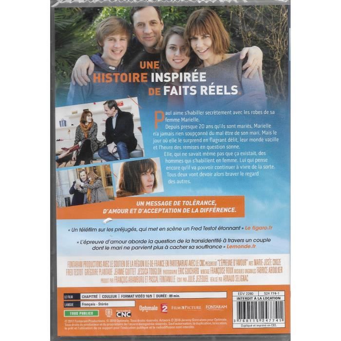 Dvd - entertainment one - l'épreuve d'amour - réalisé par fred testot - drame - neuf sous cellophane