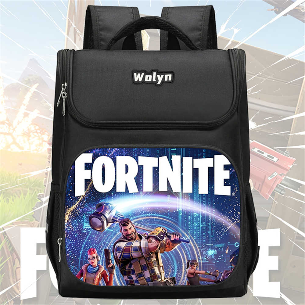 School Backpack with Multi Compartment ,Large Cartoon Fortnite School Bags for Boys & Girls,Durable Child Backpack for Aged 6-10
