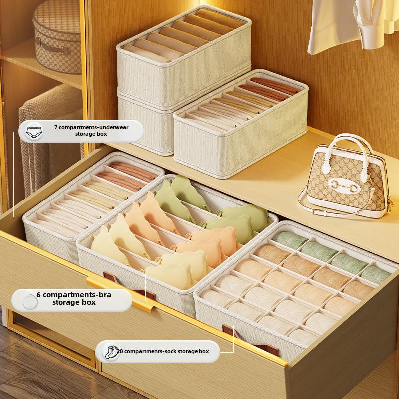 

Ящик для хранения нижнего белья и носков для дома и общежития Small 7-grid for underwear